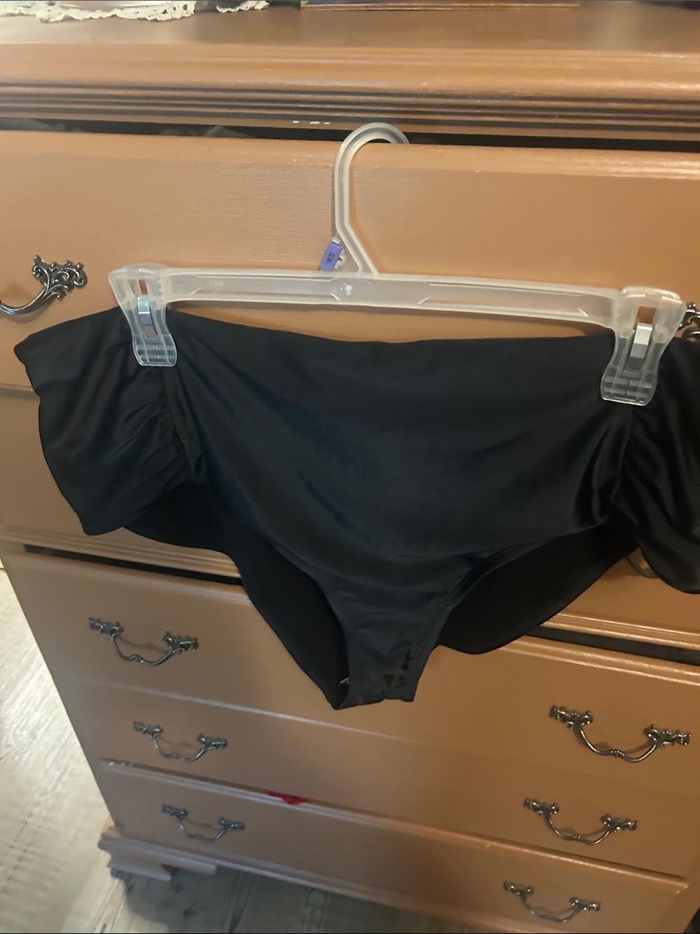 Time and Tru Black Ruffle Bikini Bottoms